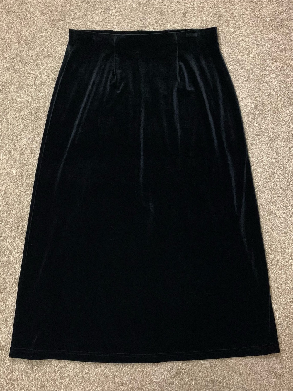 Bechamel Skirt Womens Large Black Velvet Maxi Evening Stretch Slit Witchy Goth